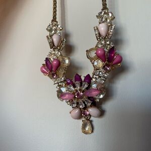 Pink Crystal Statement Necklace - Women Jewelry